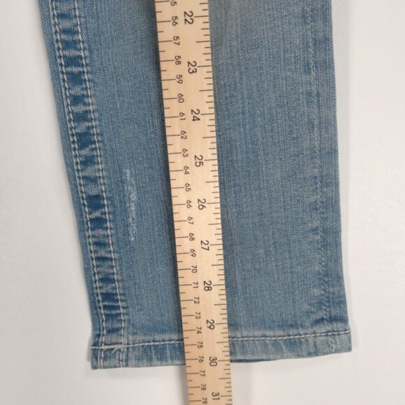 Miss Me Jeans SIGNATURE CUFFED CAPRI Crop Distressed Embroidered JP8229P Size 26 - Picture 11 of 16